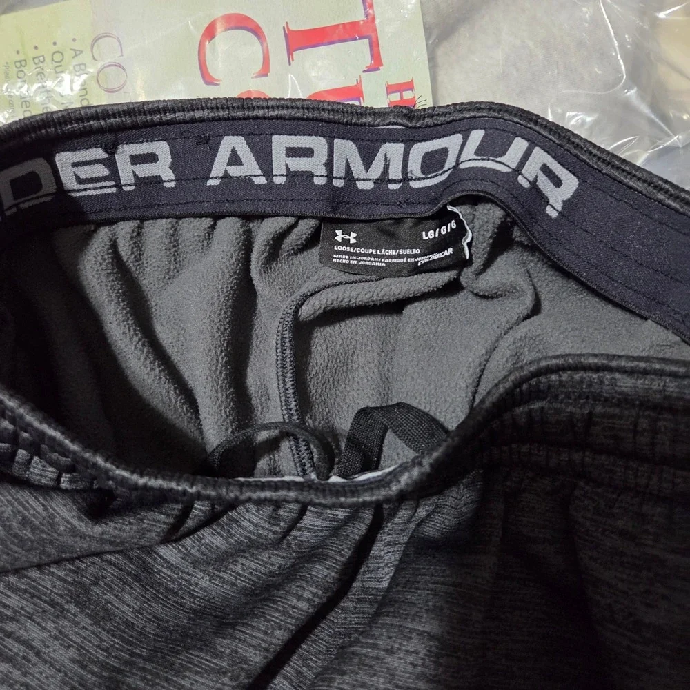 Under Armour Mens ColdGear Loose Fit Sweatpants Charcoal Grey Heather Large